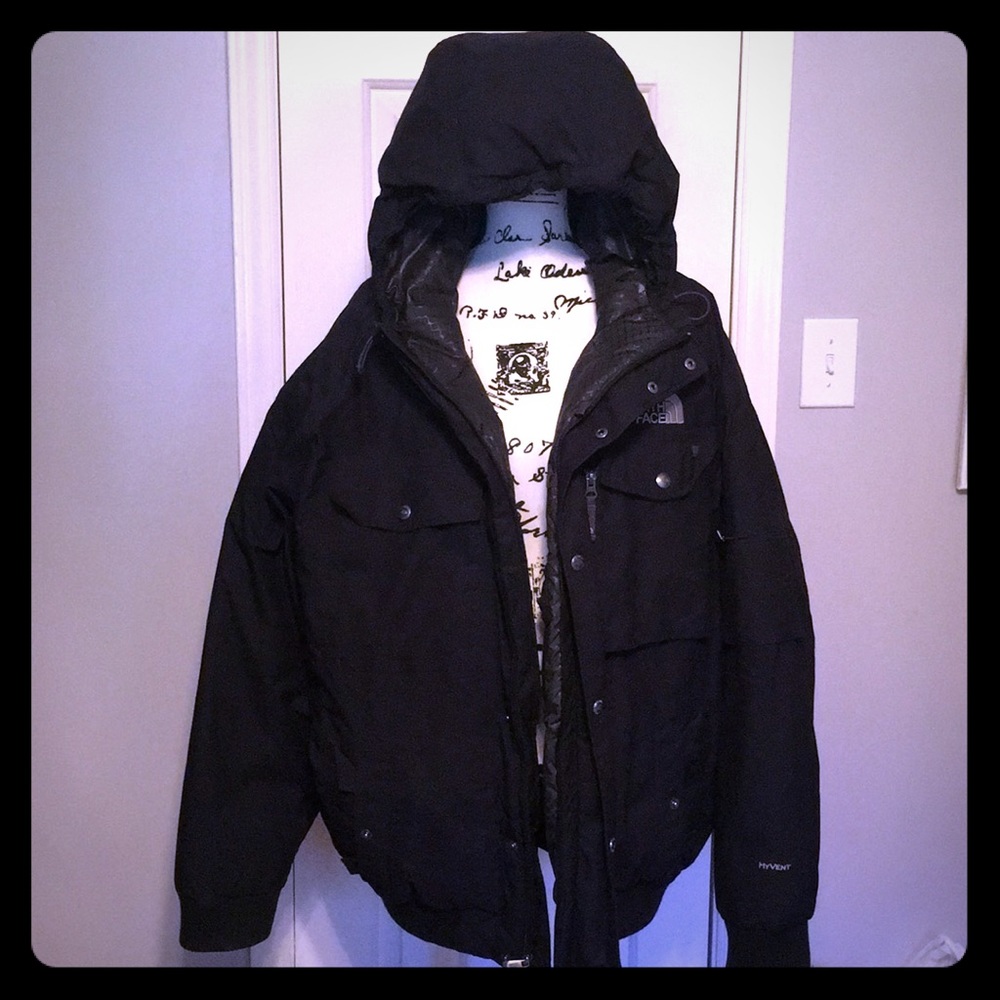Black North Face HyVent puffer jacket